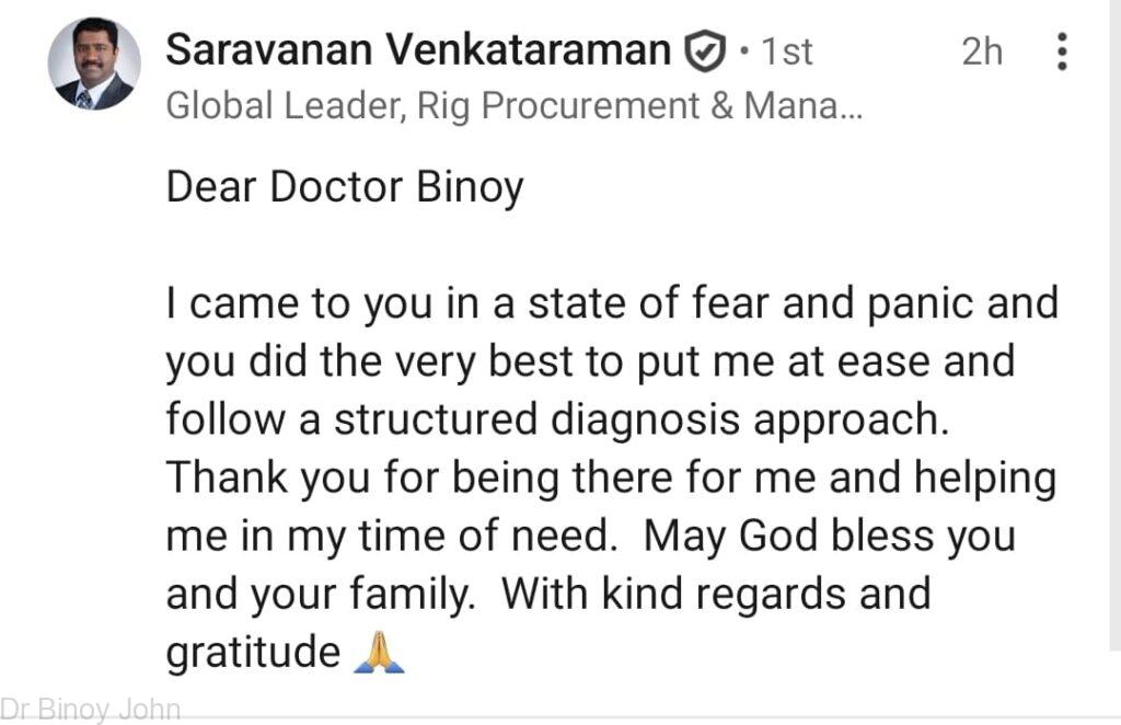 Testimonial of Saravanan Venkataraman